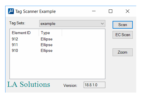 Scan for tag set example