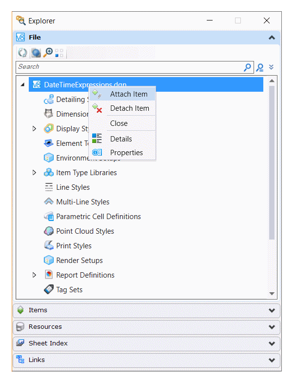 Attach Item to File