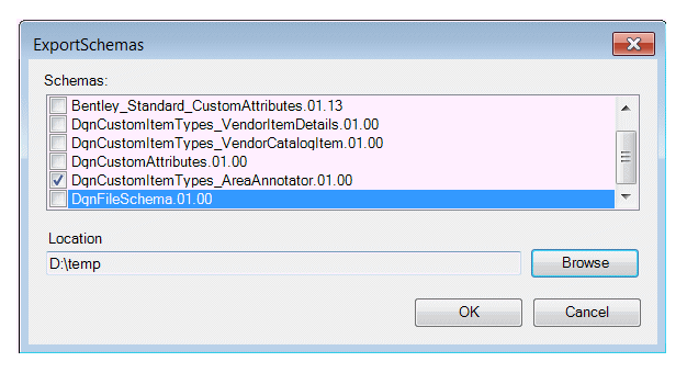 Export Schemas Dialog
