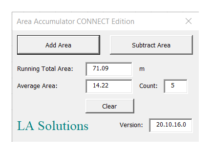 Area Accumulator: 5 area features 