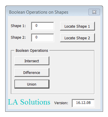 Boolean Operations Dialog