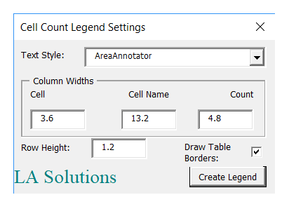 Cell Counter Settings