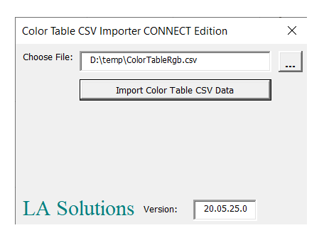 Create Color Table Dialog