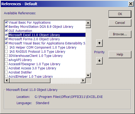 VBA References dialog