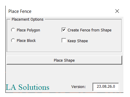 Place Fence userform