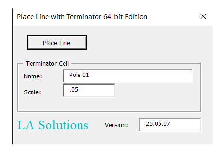 Place Line with Terminator dialog