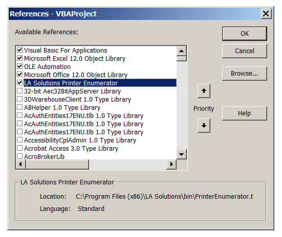 VBA References Dialog