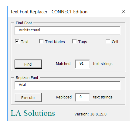 Text Font Search & Replace Tool for MicroStation