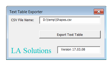 Text Table Exporter