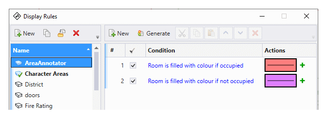 AreaAnnotator defined Display Rules