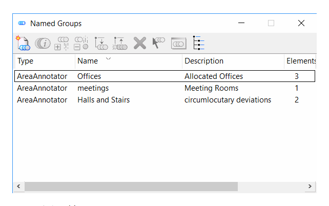 MicroStation Named Groups dialog