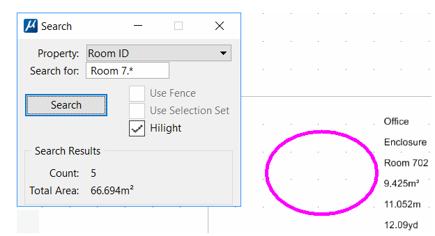 AreaAnnotator Search dialog showing text box