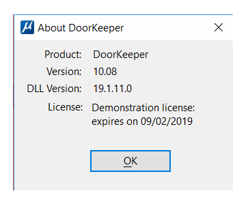 About DoorKeeper Dialog