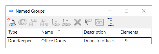 MicroStation Named Groups dialog