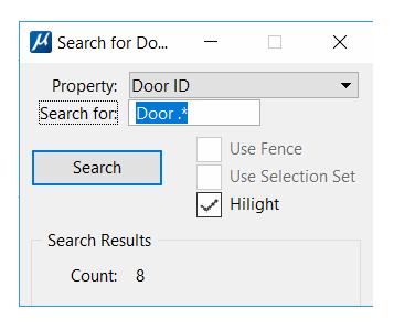 DoorKeeper Search dialog showing text box