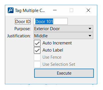 DoorKeeper Tool Settings for Tagging Multiple Objects