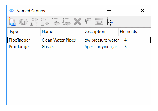 MicroStation Named Groups dialog
