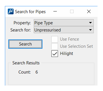 PipeTagger Search dialog