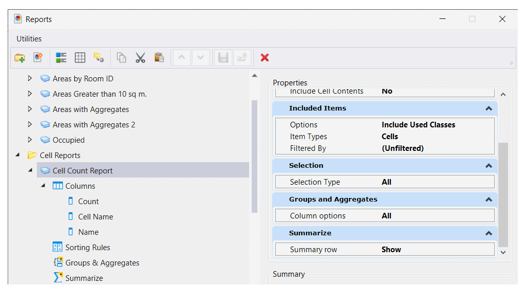 Cell Count Report All Columns