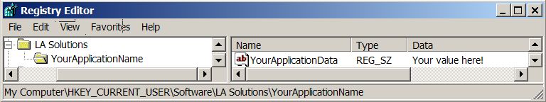 Application Settings in the Windows Registry